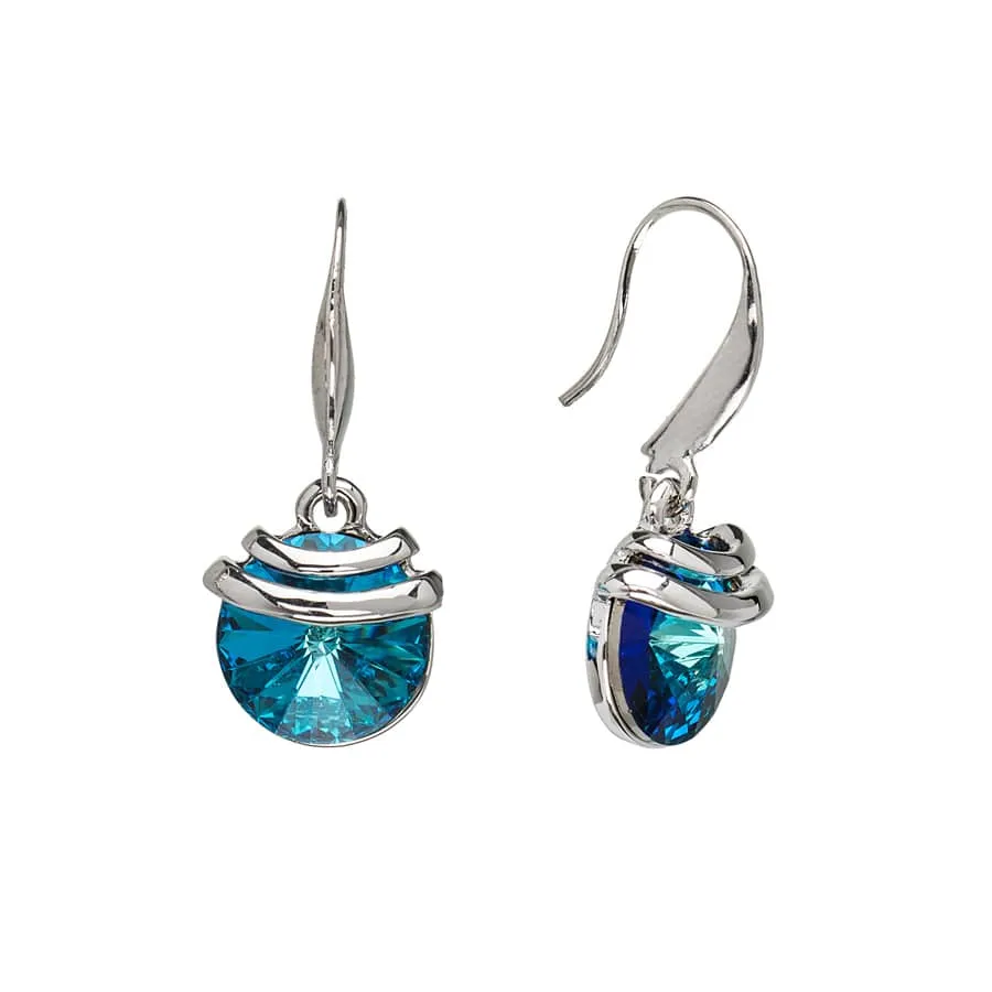 Silver Bermuda Blue Swarovski Crystal Earrings – Spring Drop Crystal Earrings sold by Zulily