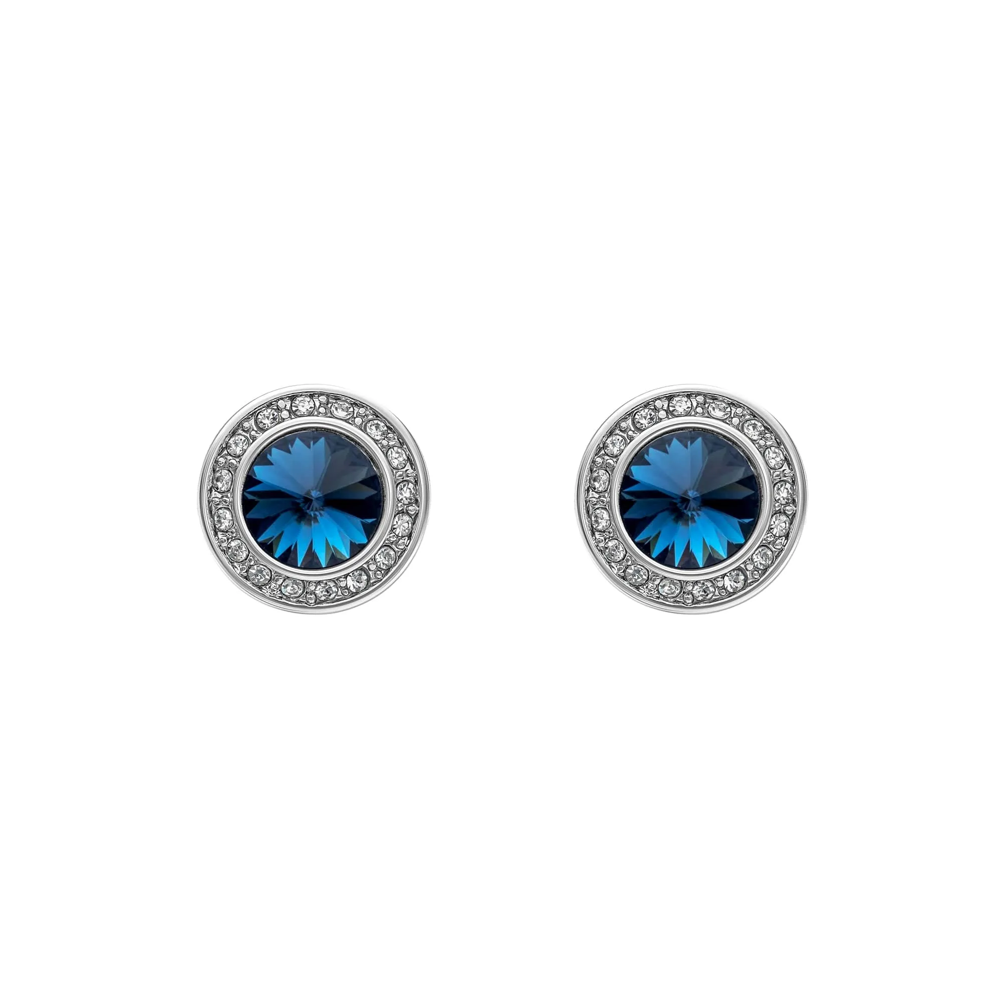 Silver Montana Swarovski Crystal Earrings – Crystal Classic Halo Stud Earrings sold by Zulily