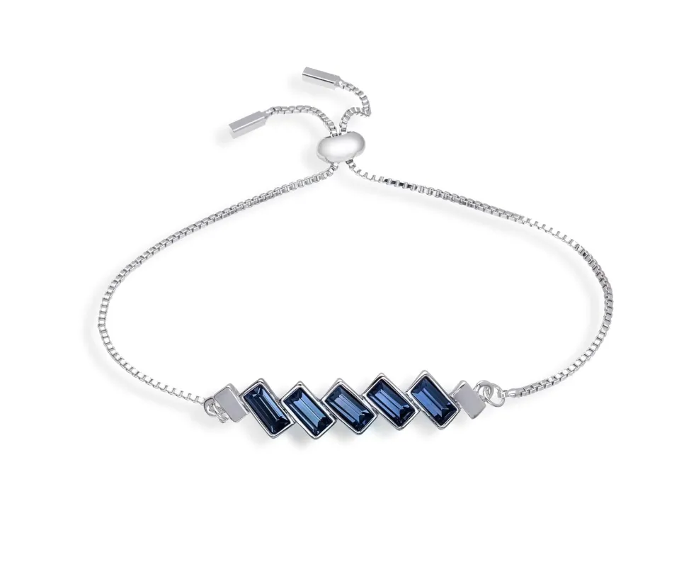 Silver Montana Swarovski Crystal Bracelet – Baguette Crystal Adjustable Bracelet sold by Zulily