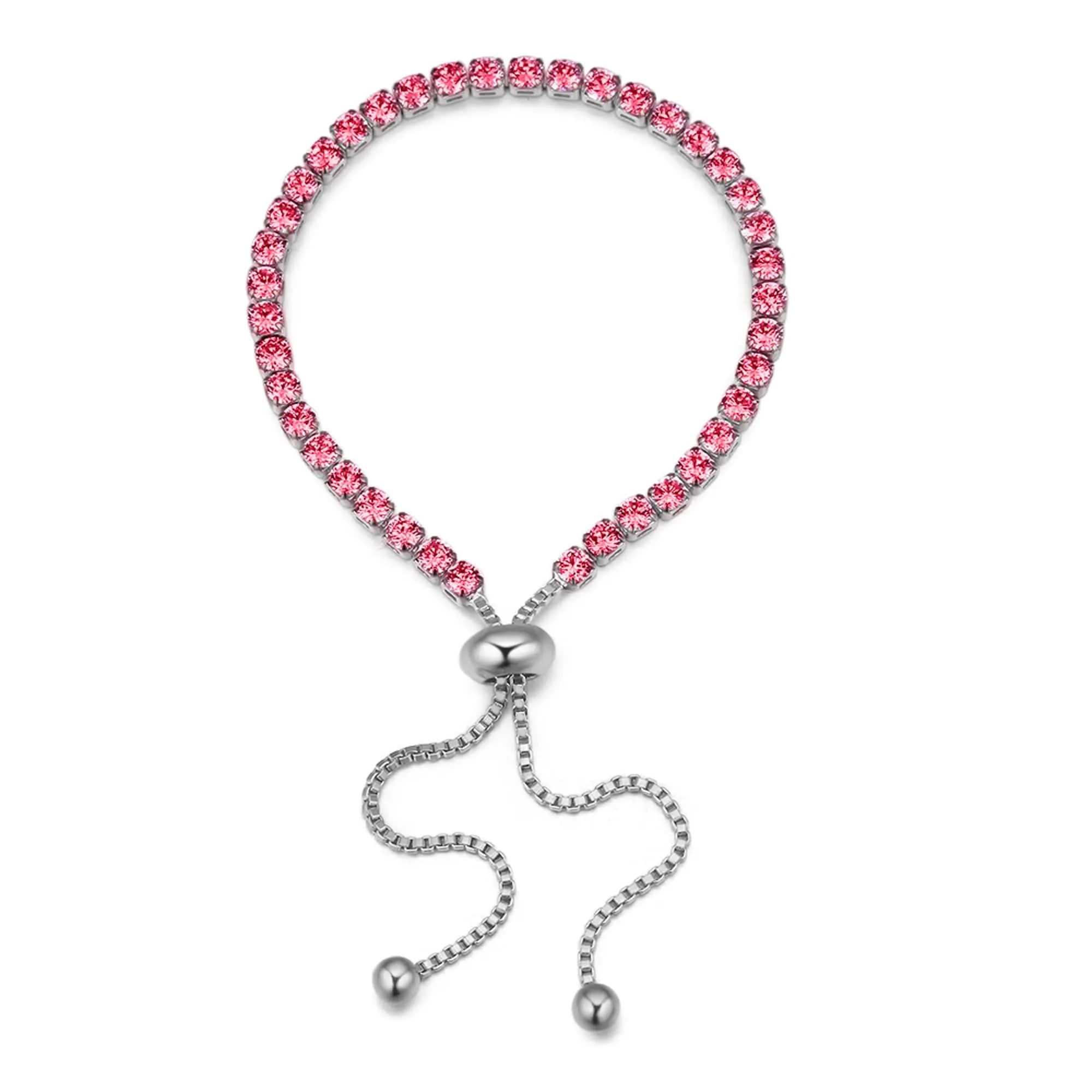 Silver Rose Swarovski Crystal Bracelet – Classic Crystals Adjustable Tennis Bracelet sold by Zulily