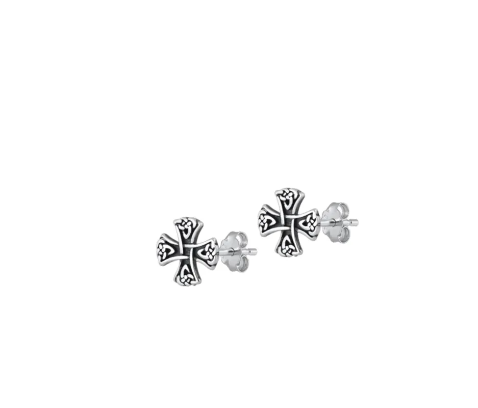 Sterling Silver Celtic Cross Stud Earrings sold by Zulily