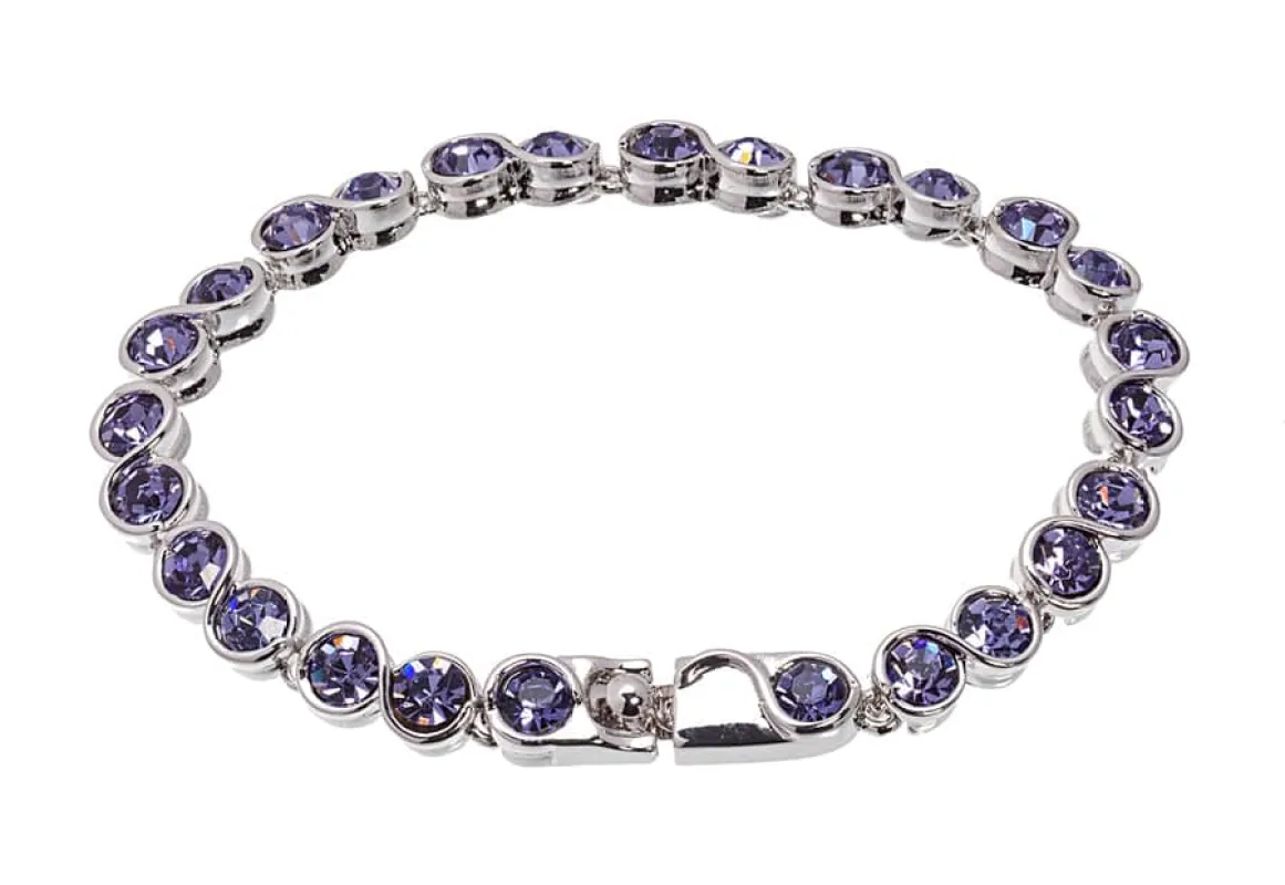 Tanzanite Swarovski Crystal Bracelet – Aurora Borealis Swarovski Crystal Tennis Bracelet sold by Zulily