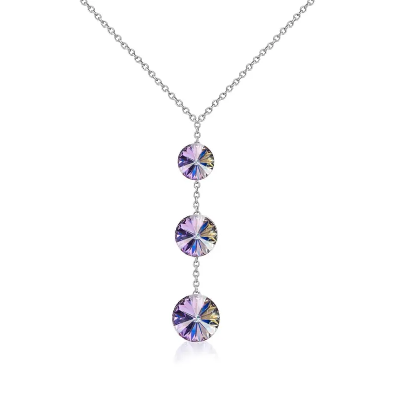 Vitrail Medium Rivoli Crystal Necklace – 3 Crystal Graduated Necklace sold by Zulily