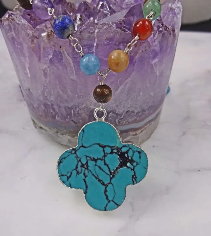 MGR Women's Multi-Gemstone Necklace with Genuine Snakeskin Jasper Pendant – Jewelry sold by Zulily