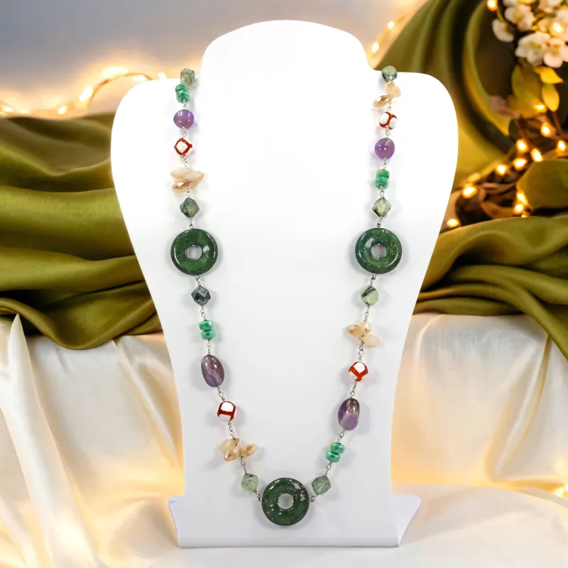 MGR Women's Multi-Gem Donut Pendant Necklace sold by Zulily