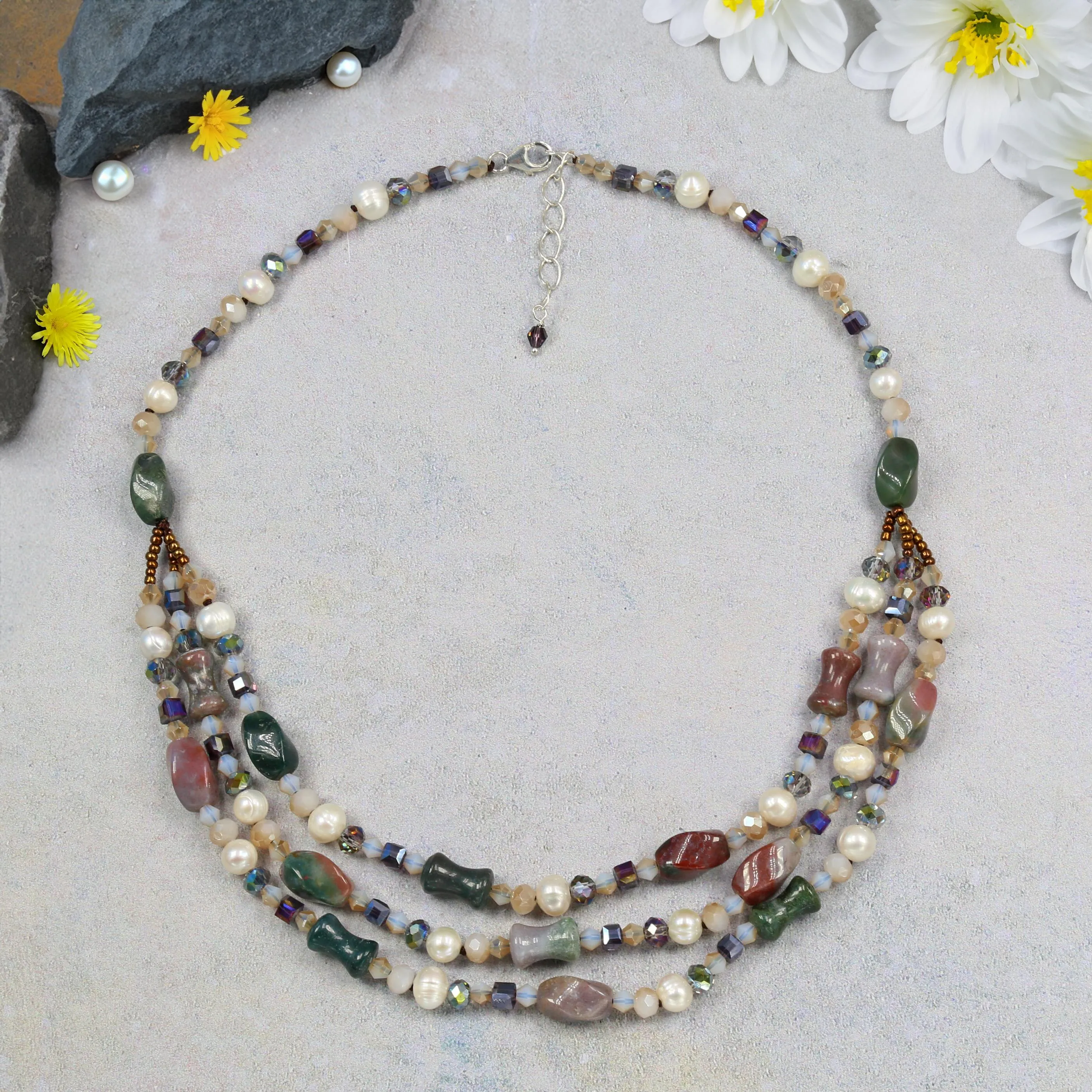 MGR Women's Multi-Stone Pearl Beaded Necklace & Earring Set sold by Zulily product image thumbnail 2