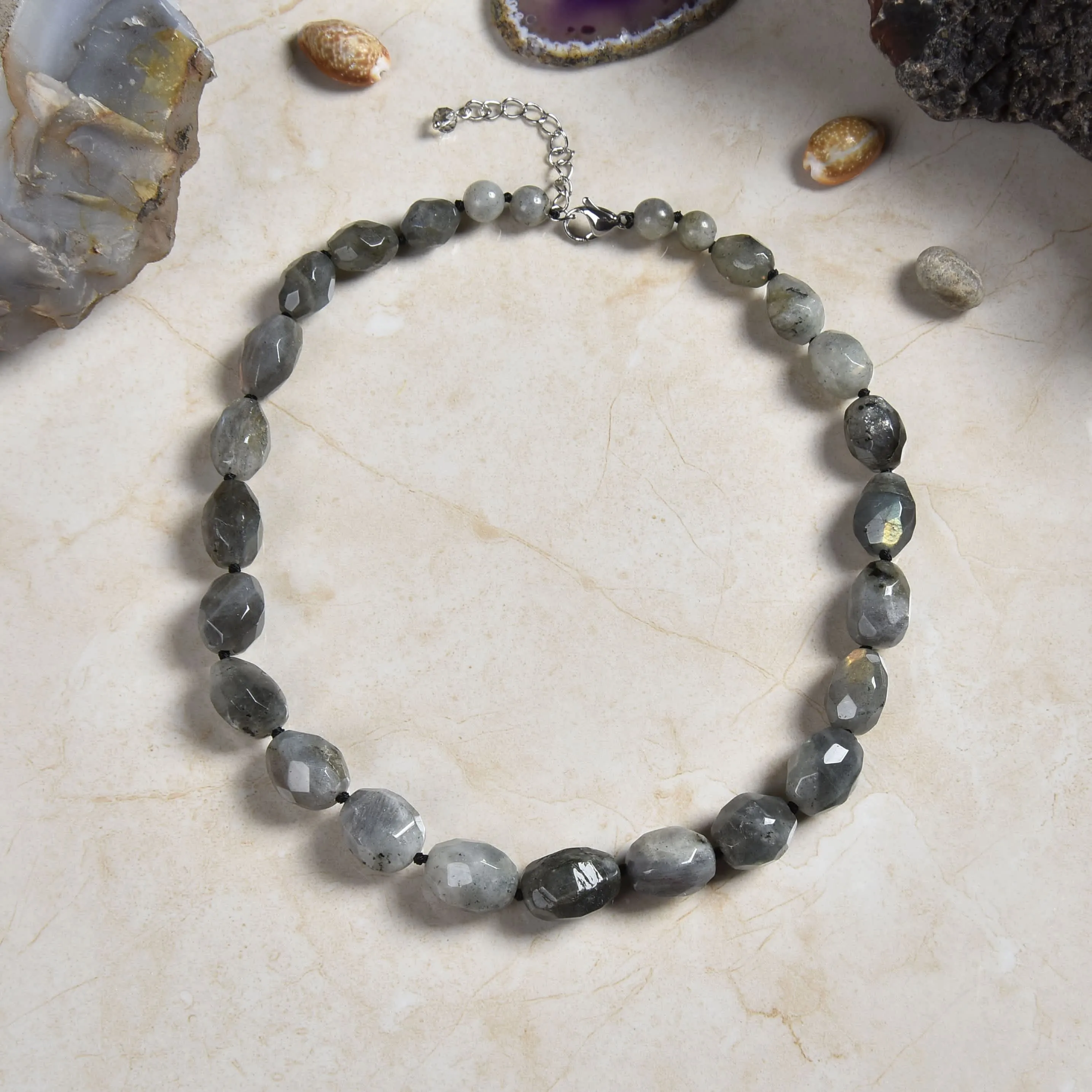 MGR Women's Labradorite Nugget Beaded Necklace sold by Zulily