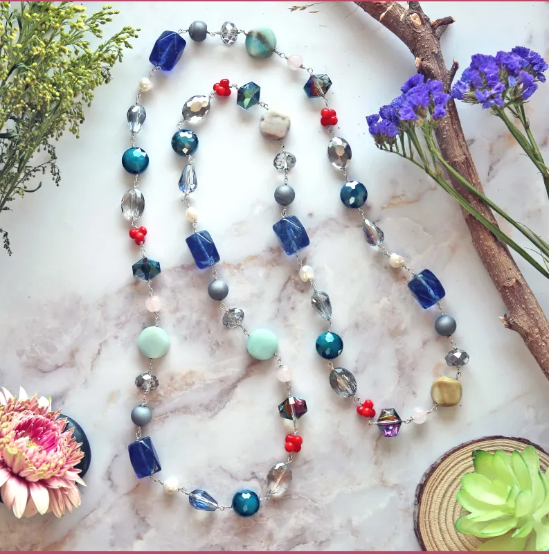 MGR Women's Multi-Stone Colorful Beaded Necklace sold by Zulily
