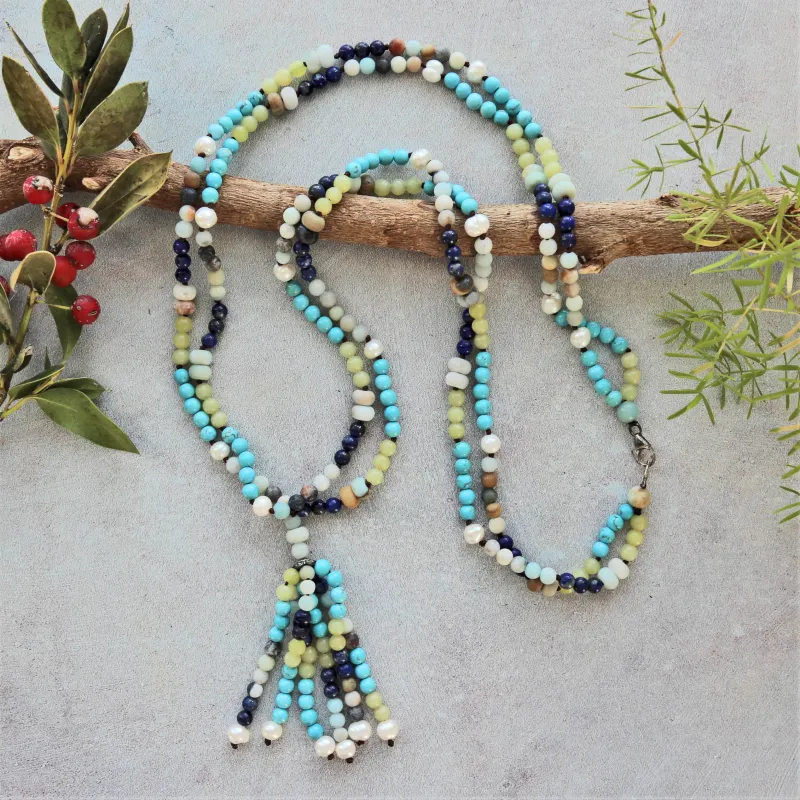 MGR Women's Multi-Gemstone Tassel Necklace sold by Zulily
