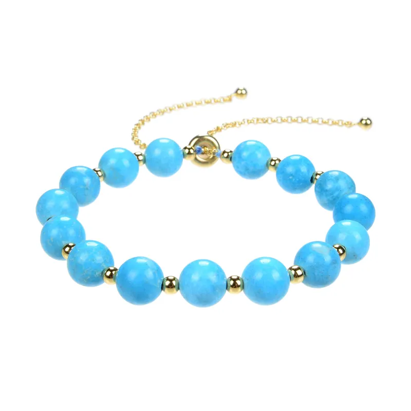 Reconstituted Turquoise 18K plated Sterling Silver Adjustable Bracelet sold by Zulily