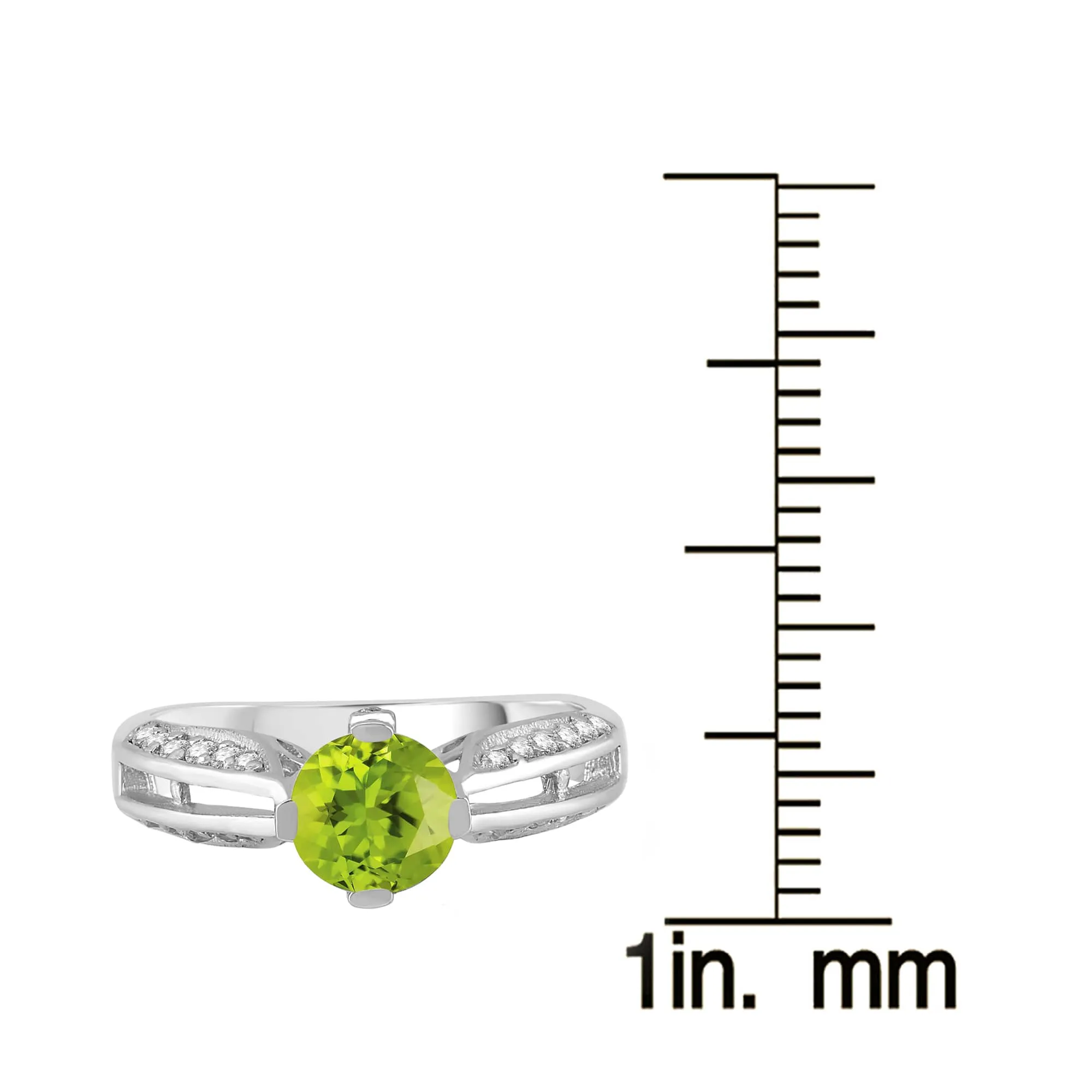 Natural Peridot and White Topaz Sterling Silver Classic Solitaire Ring sold by Zulily