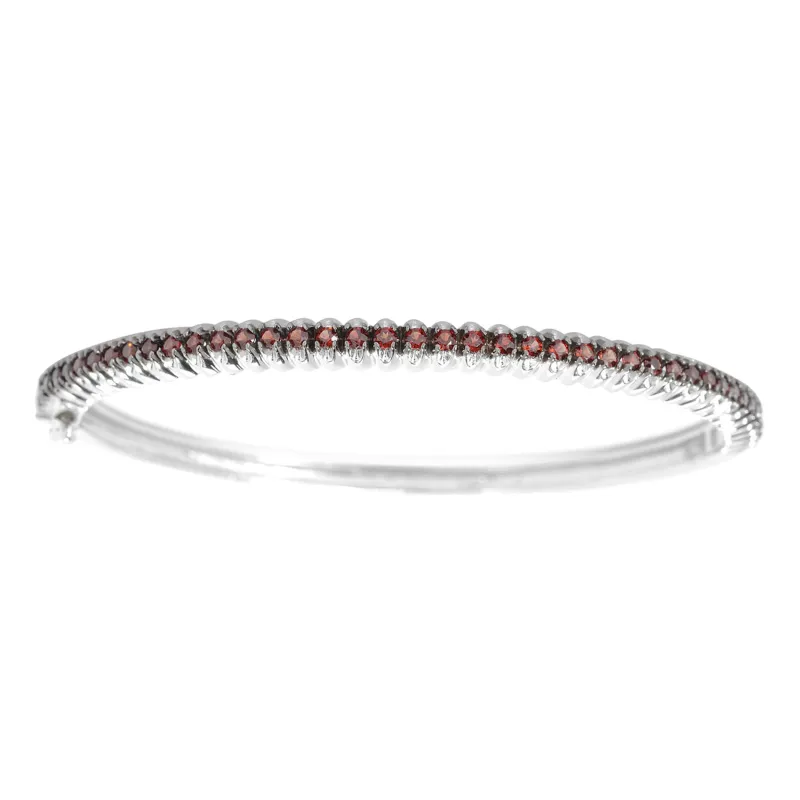 1.80CT Natural Garnet Sterling Silver Bangle Bracelet sold by Zulily