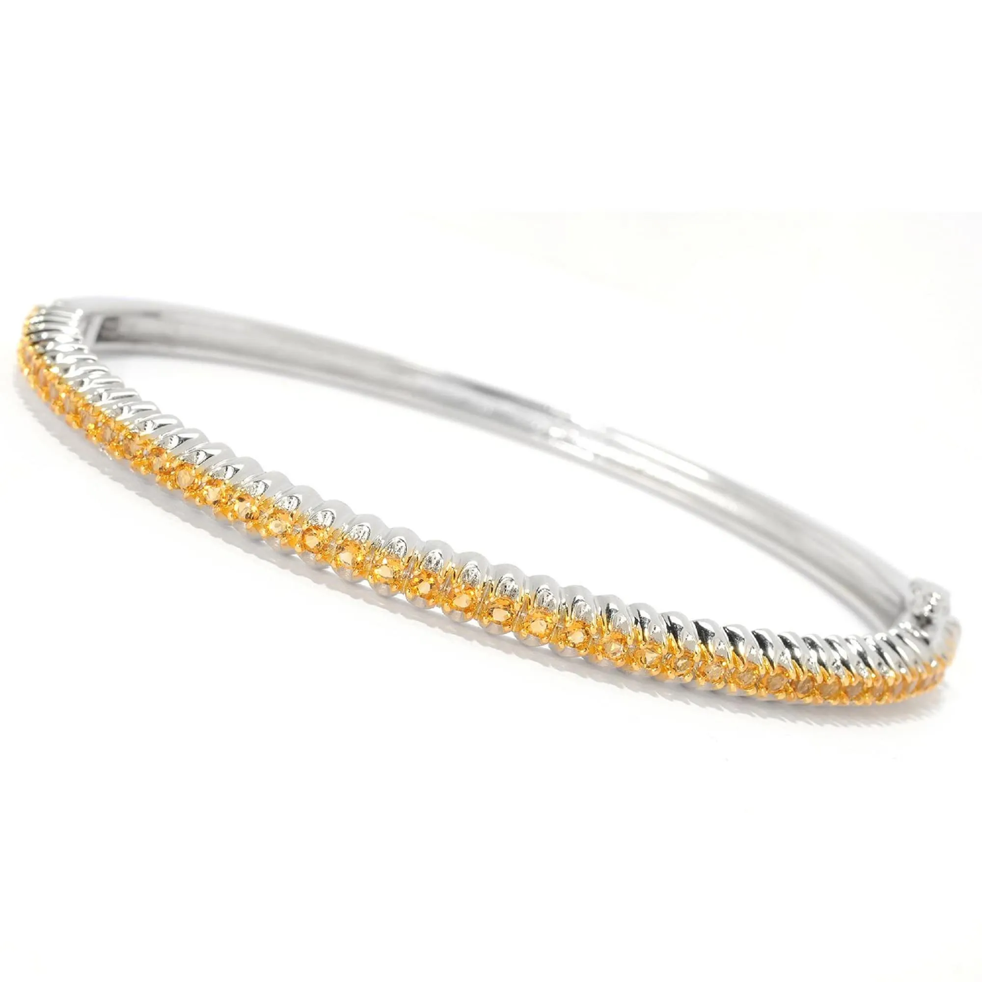 1.10CT Natural Citrine Sterling Silver Bangle Bracelet sold by Zulily