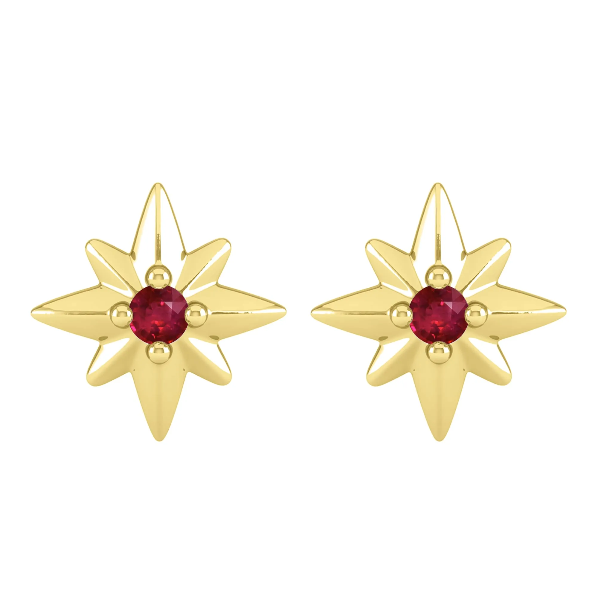 Gold over Sterling Silver Ruby Star Stud Earrings sold by Zulily product image thumbnail 2