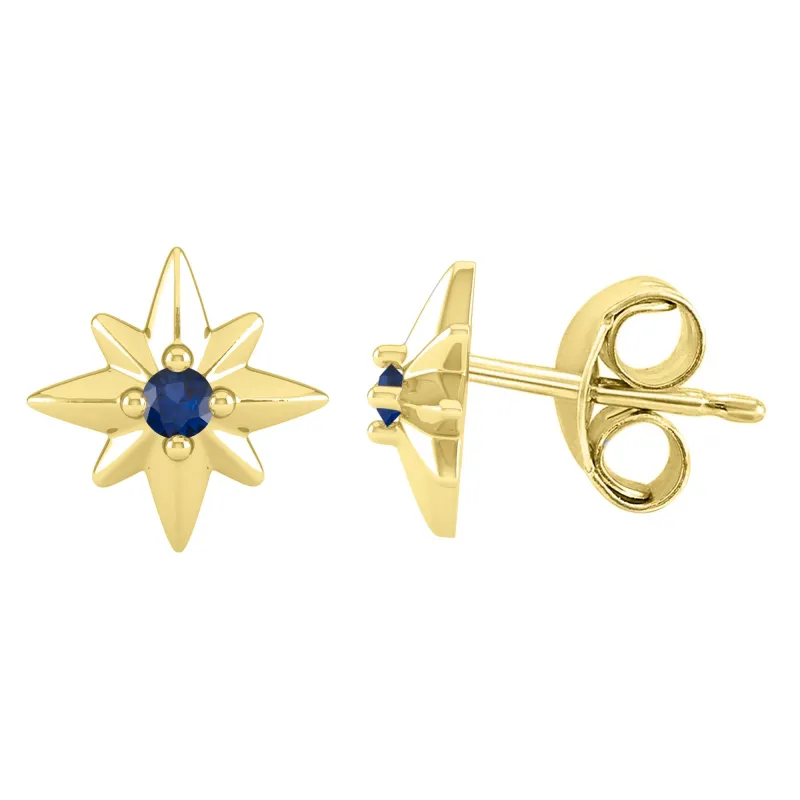 Blue Sapphire Gold over Sterling Silver Star Stud Earrings sold by Zulily