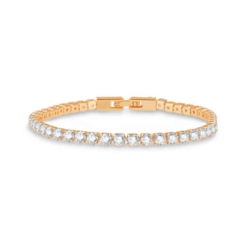 Cubic Zirconia Goldtone Tennis Bracelet sold by Zulily