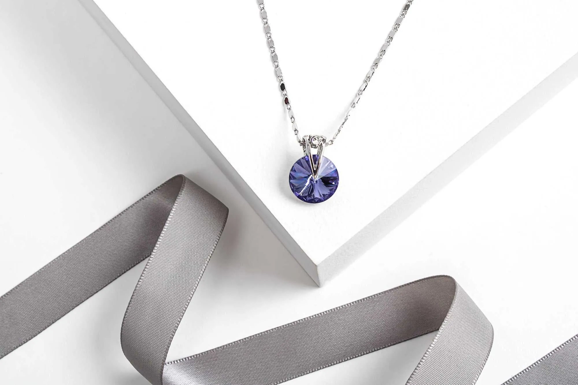Crystal Tanzanite Rivoli Pendant Necklace with Swarovski Crystals by callura sold by Zulily
