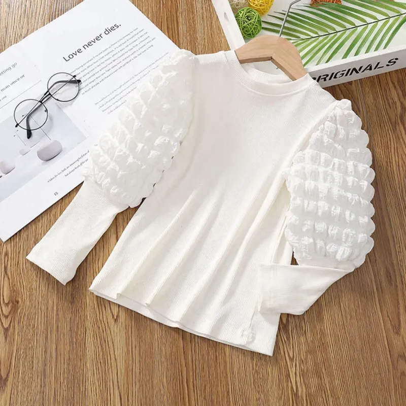 White Knit Puff-Sleeve Tee sold by Zulily