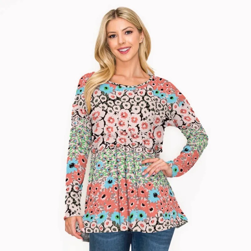 Pink Floral Print Long Sleeve Tunic sold by Zulily