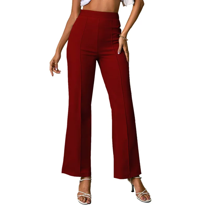 Red Elastic Waist Bootcut Pants sold by Zulily