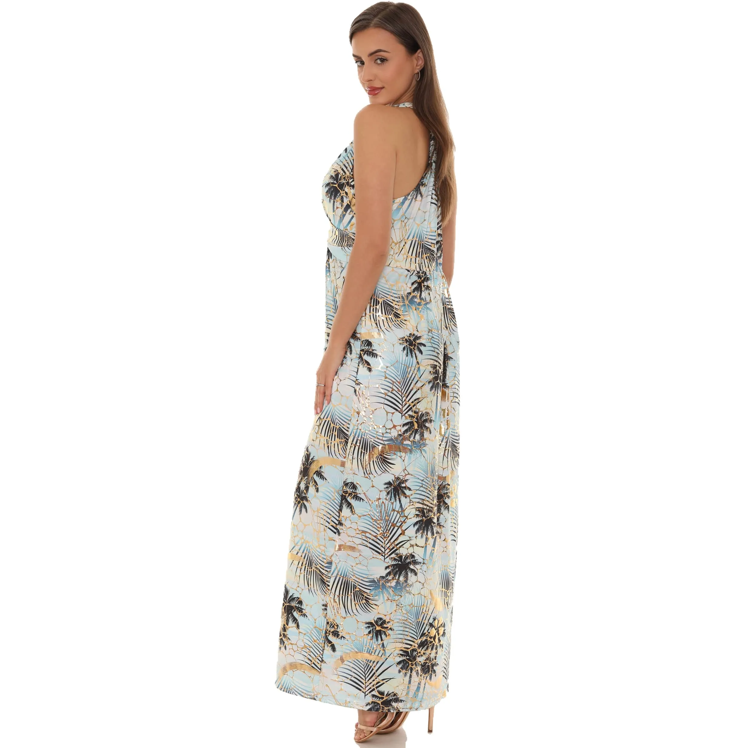 Palm Leaf Gold Foil Print Halter sold by Zulily product image thumbnail 3