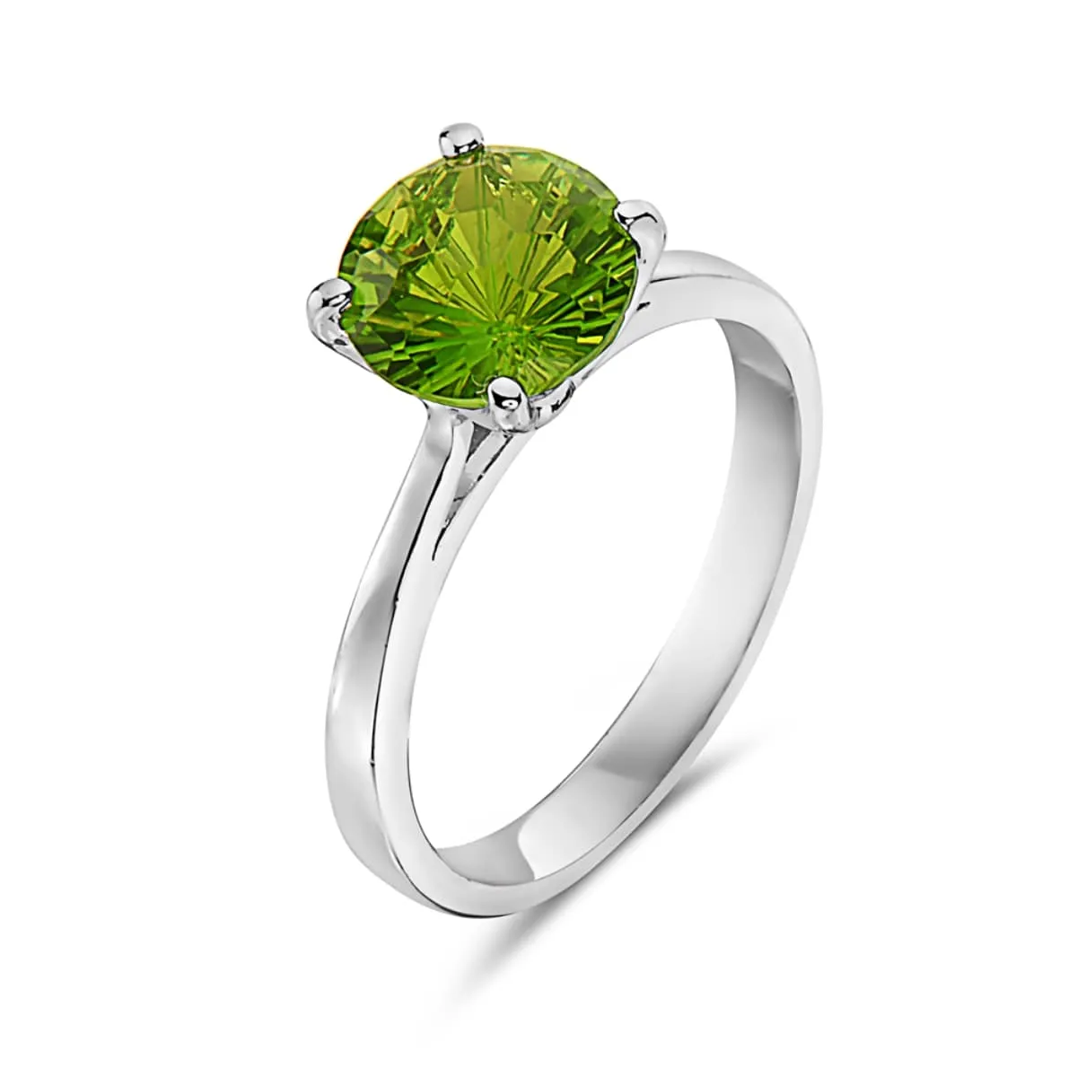 Vera & Co Sterling Silver Solitaire Women Ring with Peridot Green Color CZ size 6 sold by Zulily
