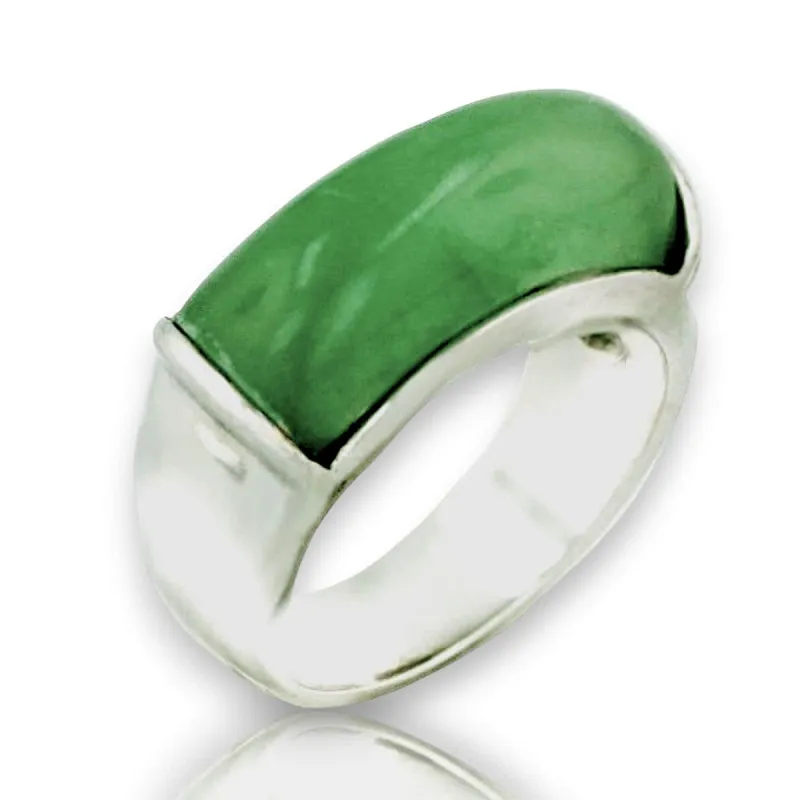 Vera & Co Sterling Silver Green Jade Bridge Shaped Ring for Women Size 9 sold by Zulily