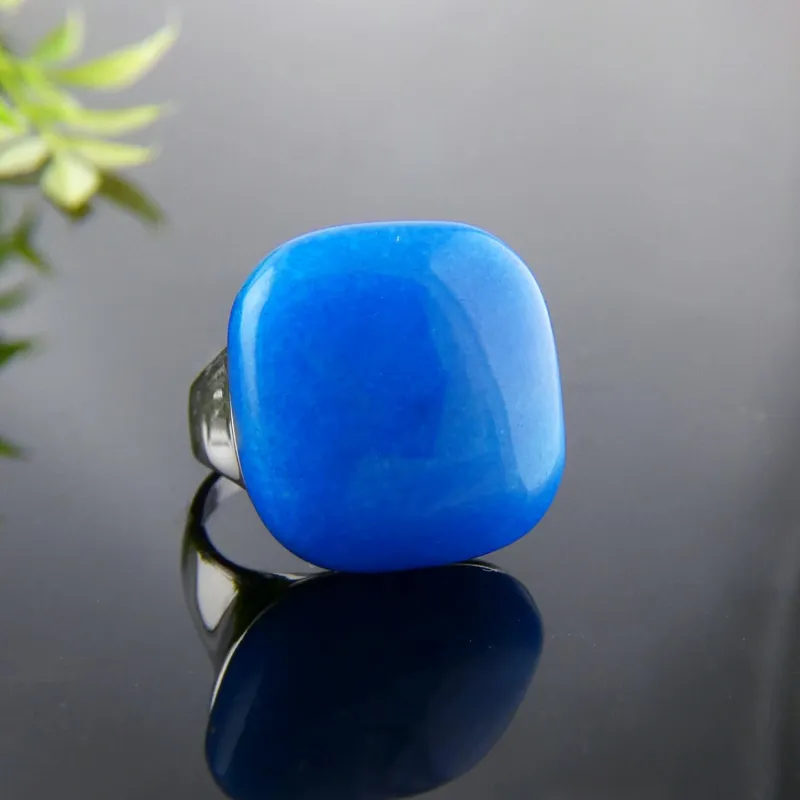 Vera & Co Sterling Silver Cushion Shape Blue Agate Stone Women Ring size 7 sold by Zulily