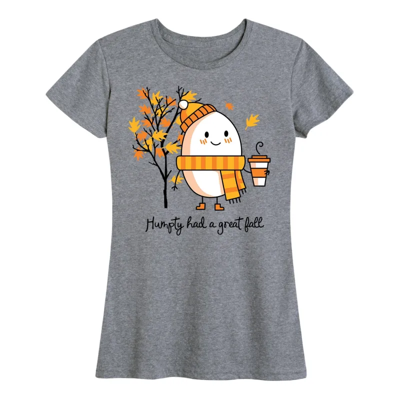 Instant Message - Humpty Had A Great Fall - Women's Short Sleeve Graphic T-Shirt sold by Zulily