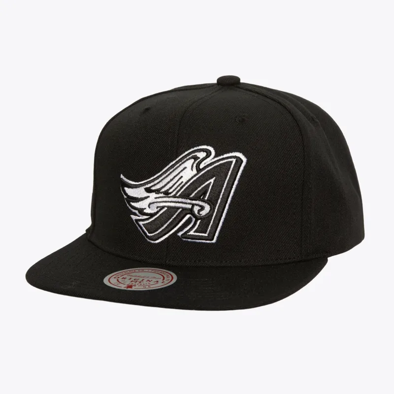 Mitchell & Ness Men's Mlb Evergreen Black White Snapback Coop Angels sold by Zulily
