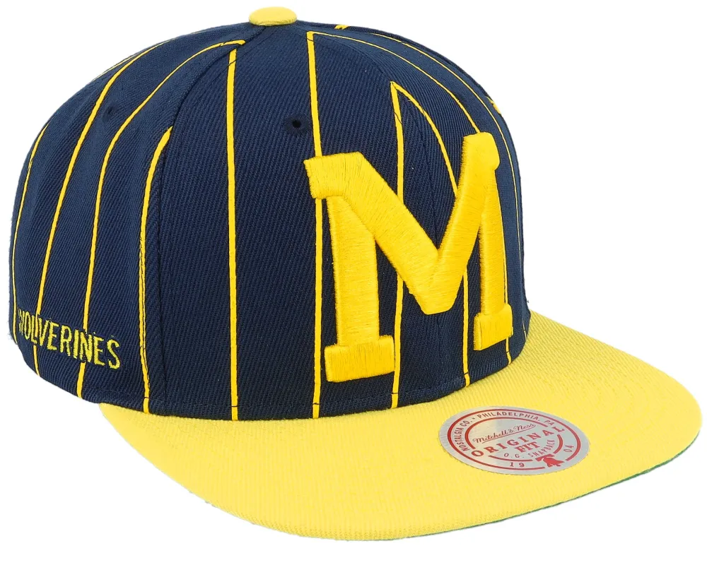 Mitchell & Ness Men's Ncaa Team Pin Snapback Michigan sold by Zulily
