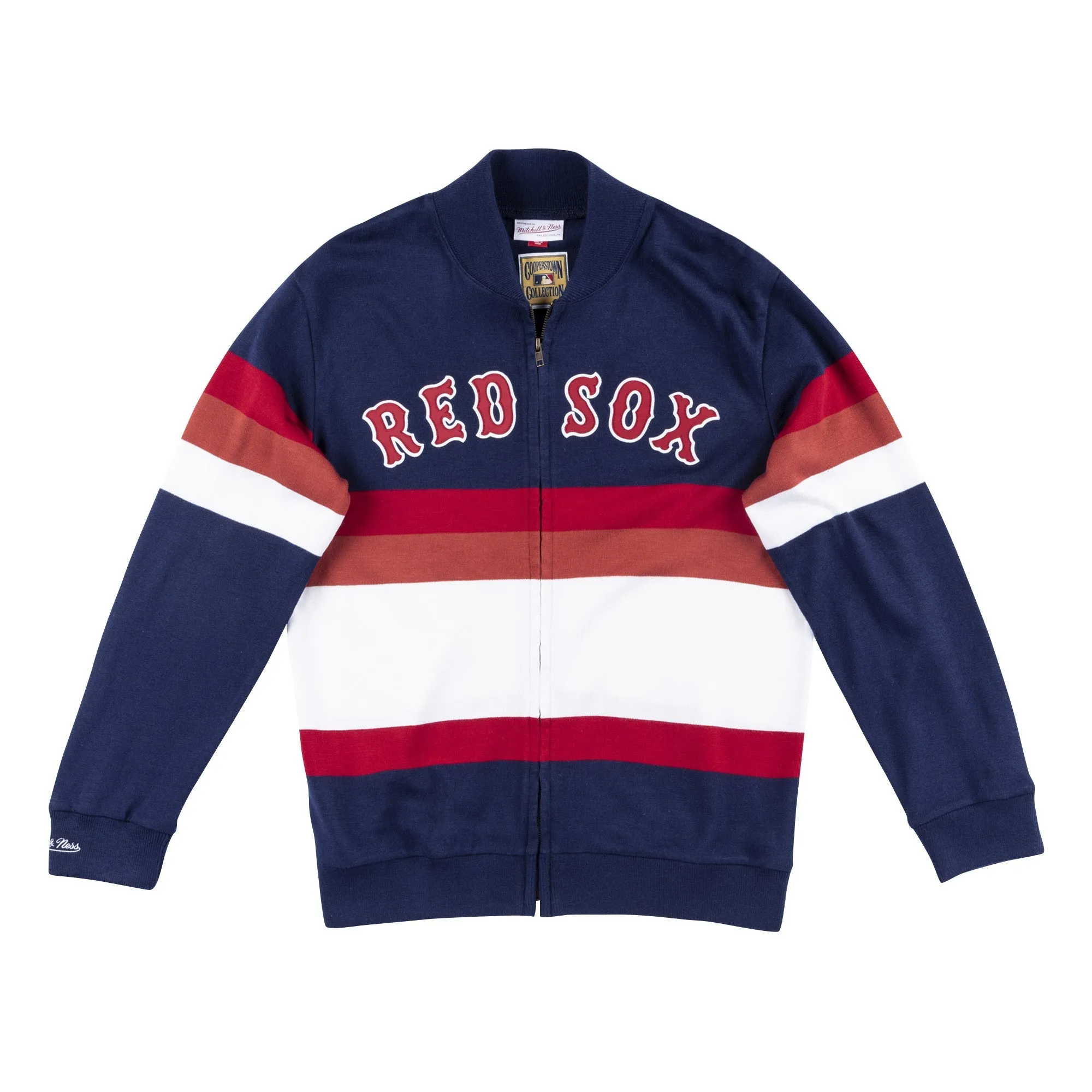 Mitchell & Ness Men's Mlb Front Stripe Full Zip Sweater Boston Red Sox sold by Zulily