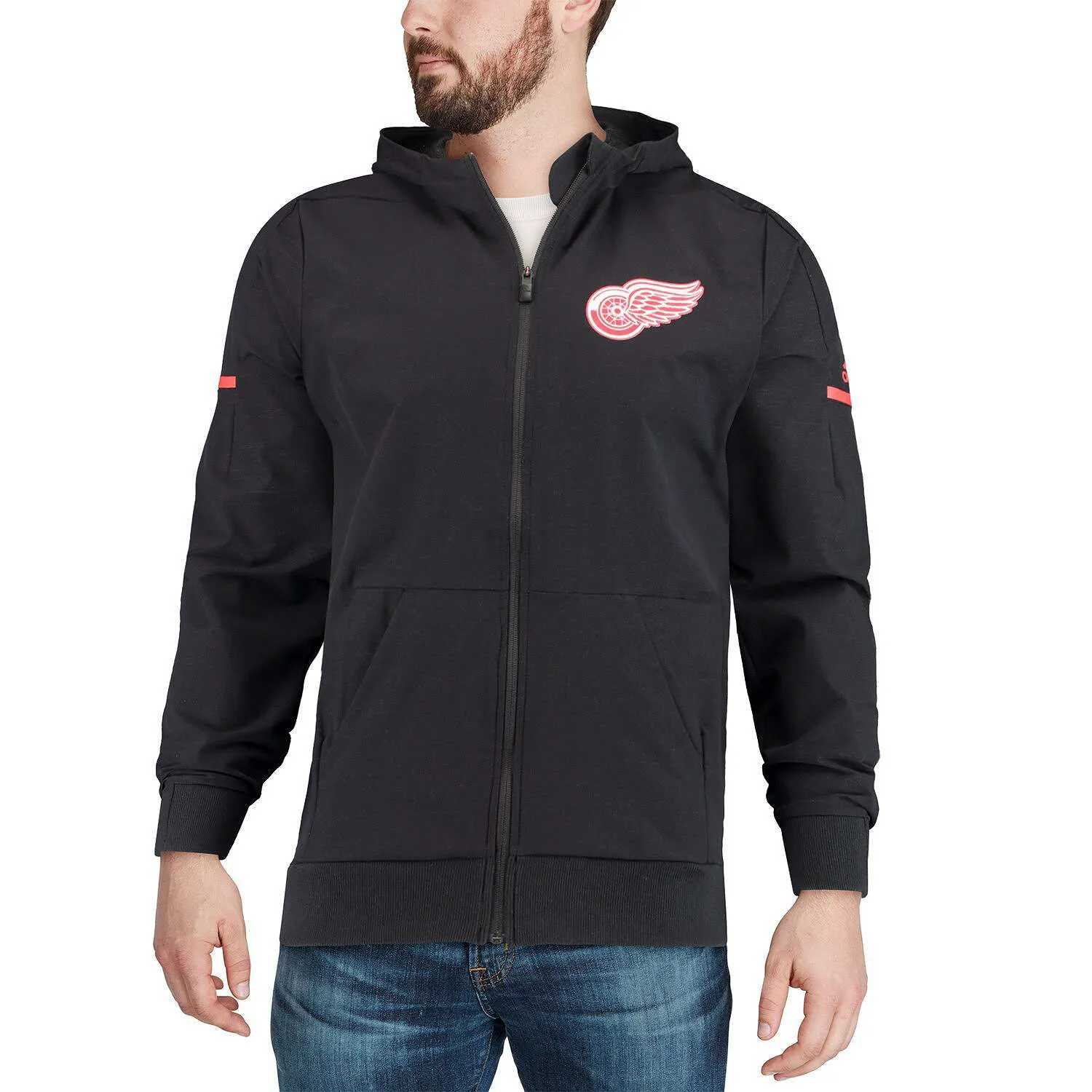 adidas Men's Nhl Detroit Red Wings Woven Full Zip Hoodie - D77159 sold by Zulily product image thumbnail 4