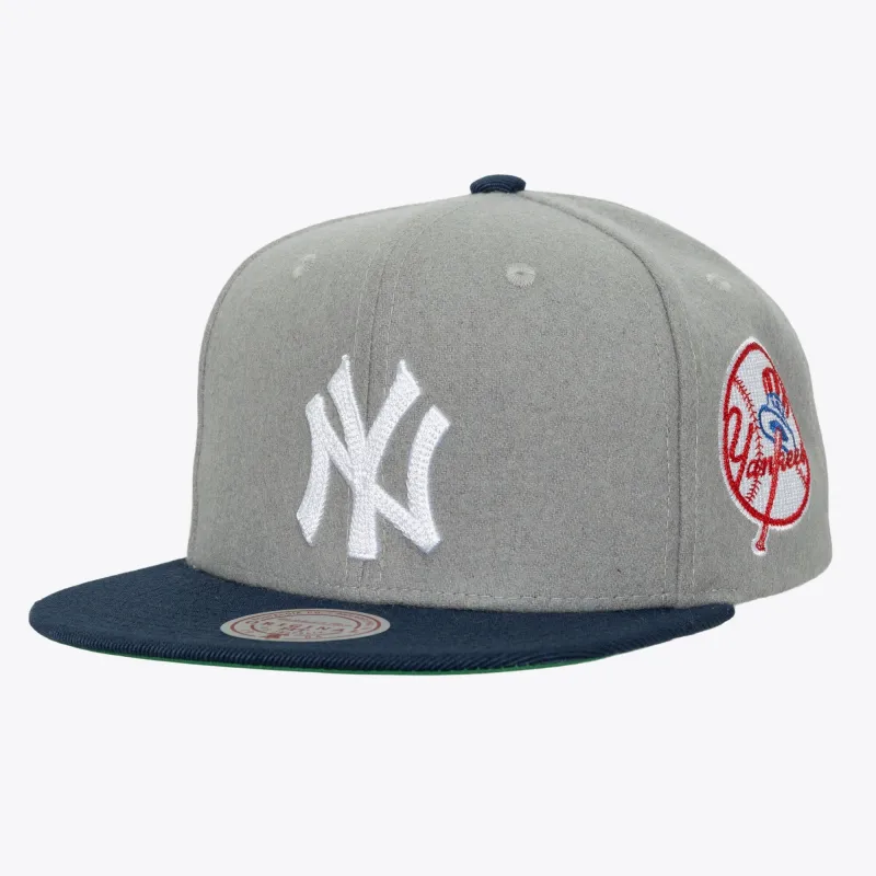 Mitchell & Ness Men's Mlb Melt Stitch Snapback Yankees - Hs9457-Nyygrey made by Mitchell & Ness