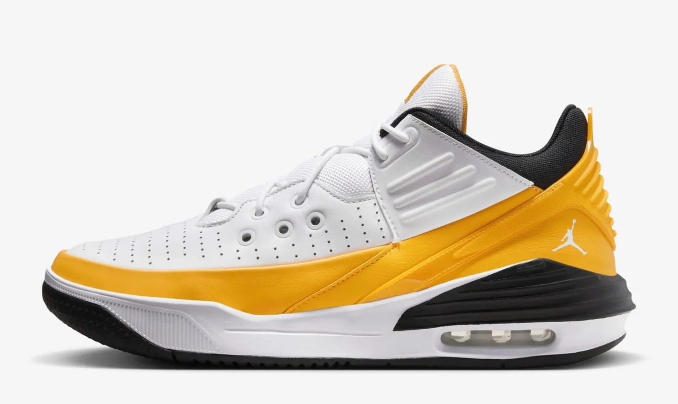 Air Jordan Men's Max Aura 5 'White Yellow Ochre' - Dz4353-701 sold by Zulily