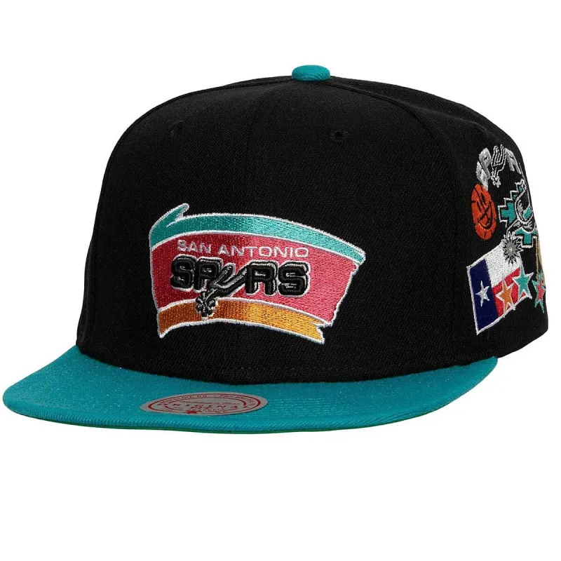 Mitchell & Ness Men's Nba Patch Overload Snapback Hwc Spurs - Black-Teal made by Mitchell & Ness