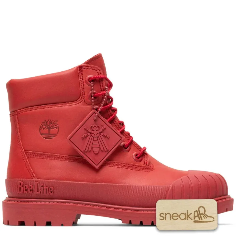 Timberland Women's 6" Waterproof Boot 'Premium Bee Line Rubber Toe Wp Red Nubuck' - Tb0A5Zry626 made by Timberland