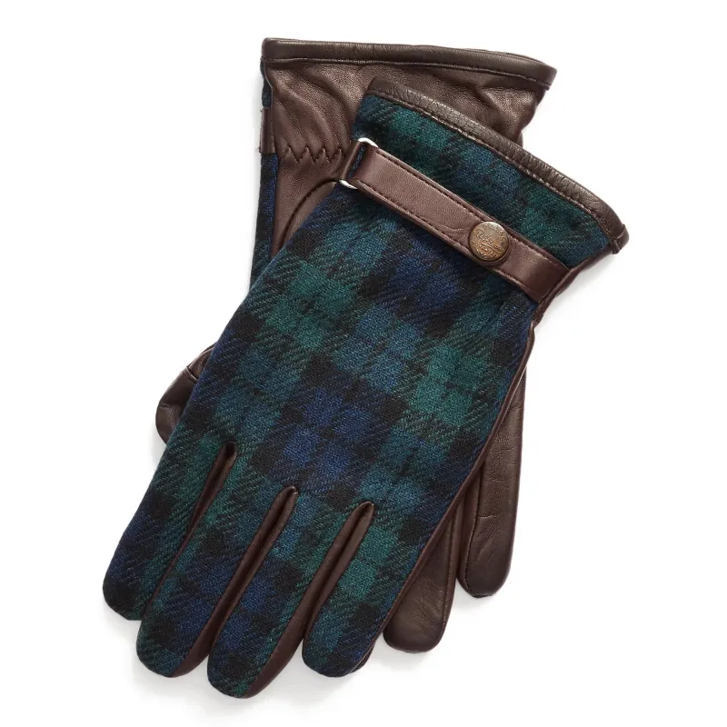Polo Ralph Lauren Men's Heritage Tartan & Leather Hybrid Touch Gloves - Pg0108-361 sold by Zulily
