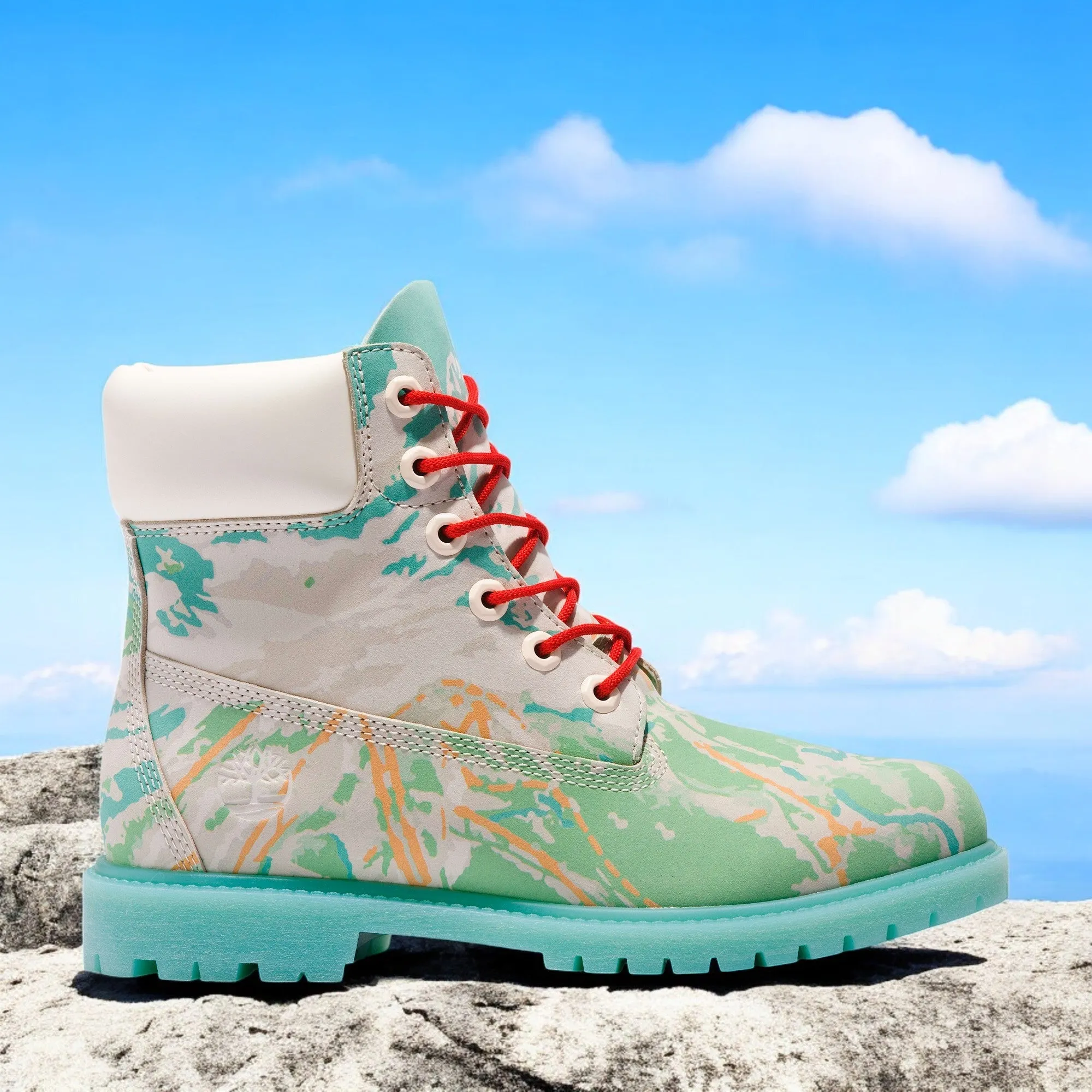 Timberland Women's Ski School 6 Inch Premium Boot 'Trail Maps - Blue Green Nubuck' - Tb0A5Qbn959 sold by Zulily