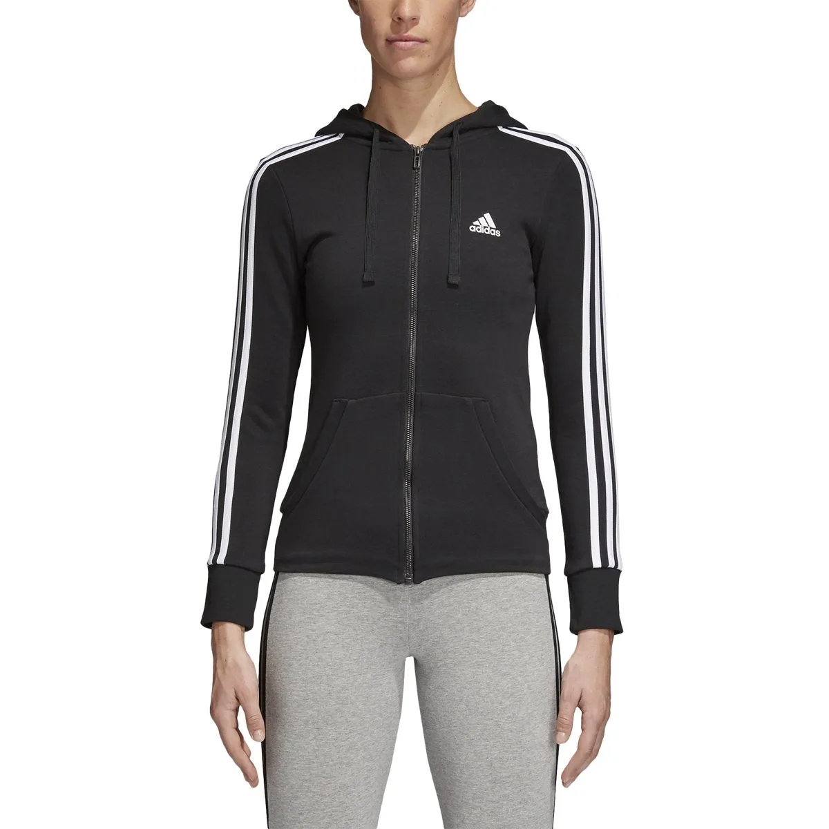 adidas Women's Essentials 3 Stripe Full Zip Hoodie - S97065 sold by Zulily