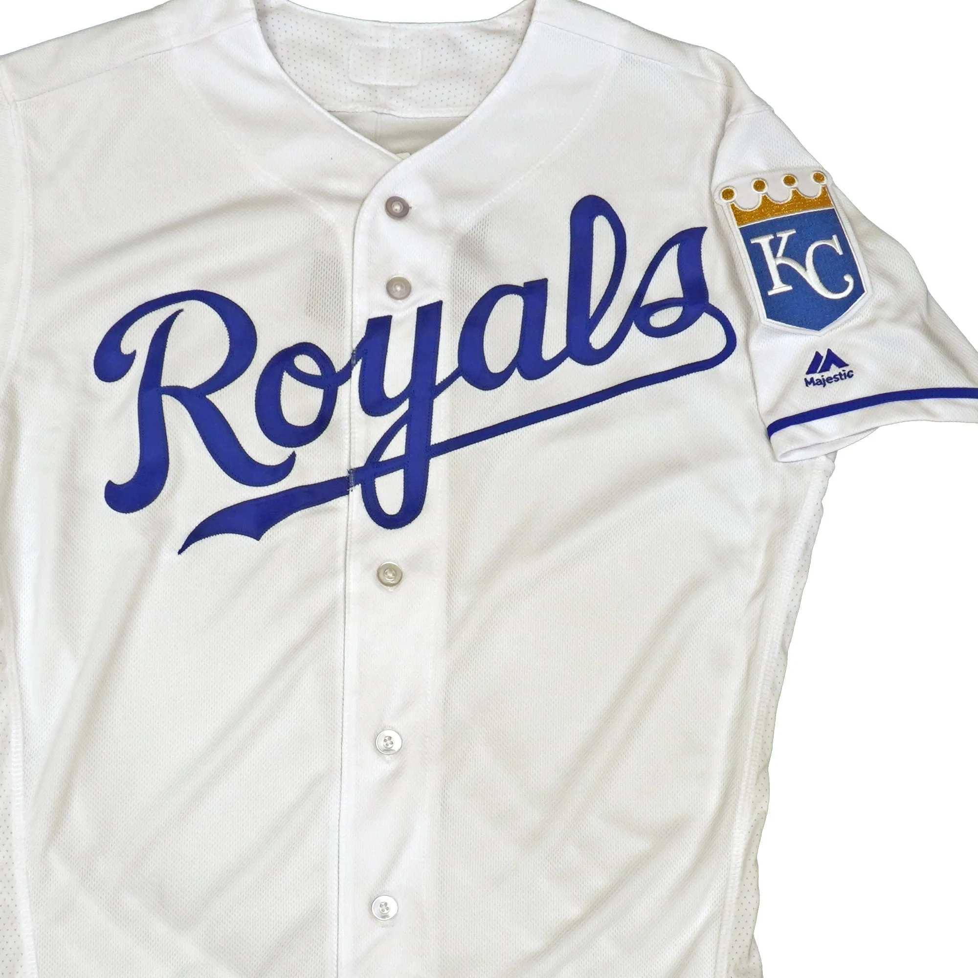 Majestic Men's Mlb Kansas City Royals Authentic On Field Flex Base Jersey -Home White/Blue sold by Zulily product image thumbnail 2