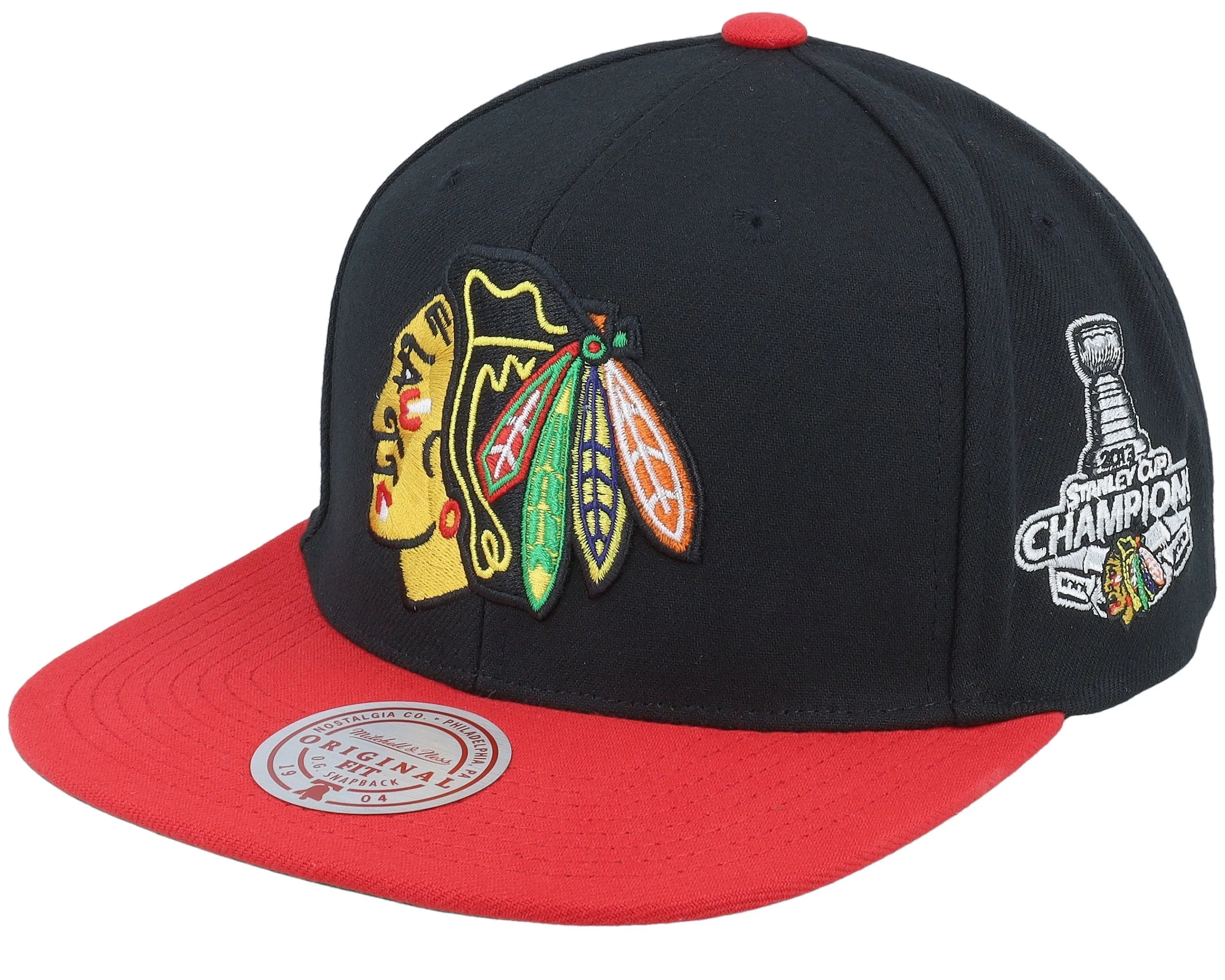 Mitchell & Ness Men's Nhl 2 Tone Side Patch Snapback Blackhawks sold by Zulily