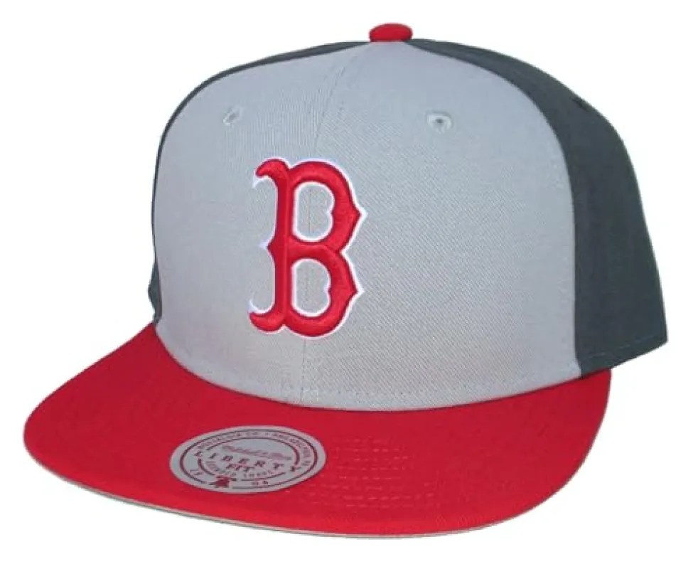 Mitchell & Ness Men's Mlb Triple Play Liberty Snapback Red Sox - Hy11518-Brsgrey sold by Zulily