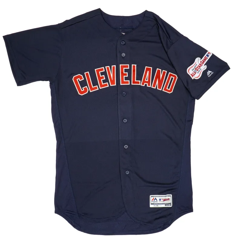 Majestic Men's Mlb Cleveland Indians Authentic On Field Flex Base Jersey - Navy Alternate sold by Zulily