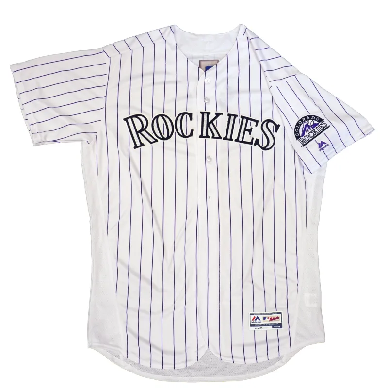 Majestic Men's Mlb Colorado Rockies Authentic On Field Flex Base Jersey - Home White sold by Zulily
