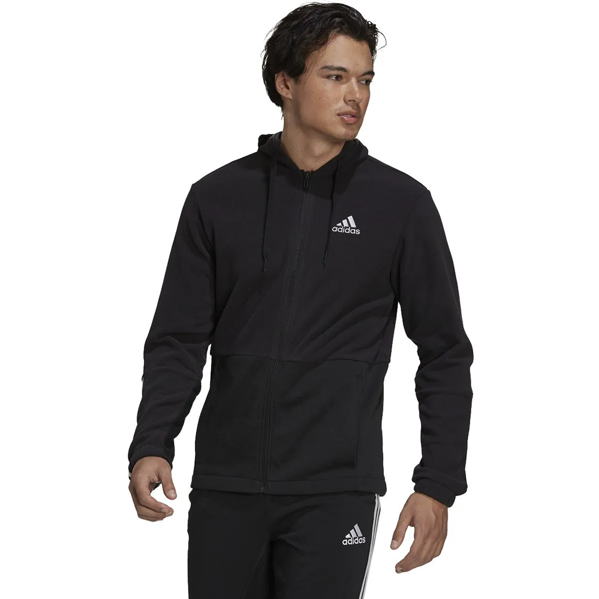 adidas Men's Essentials Polar Fleece Giant Logo Full-Zip Hoodie - Gv5297 sold by Zulily product image thumbnail 2