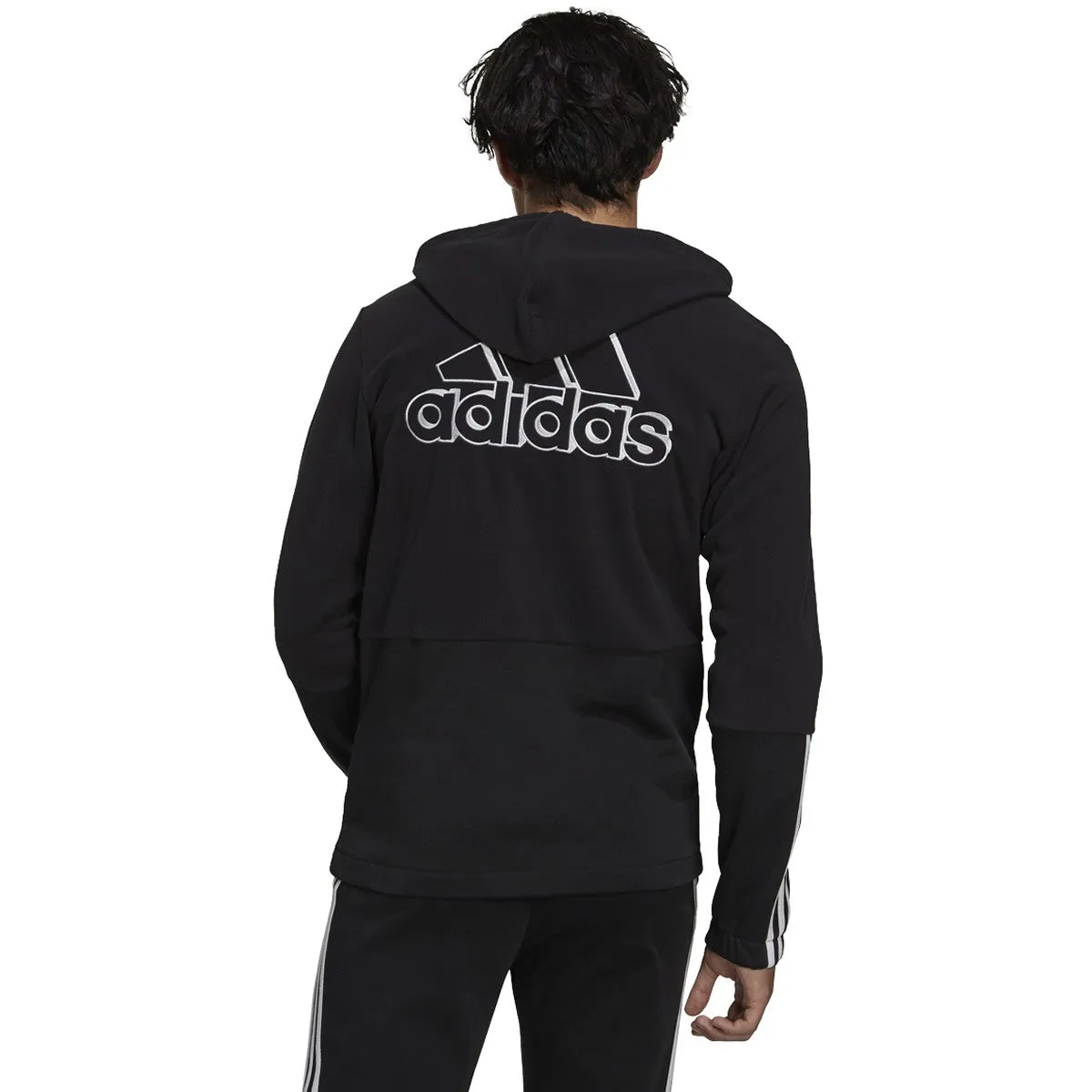 adidas Men's Essentials Polar Fleece Giant Logo Full-Zip Hoodie - Gv5297 sold by Zulily