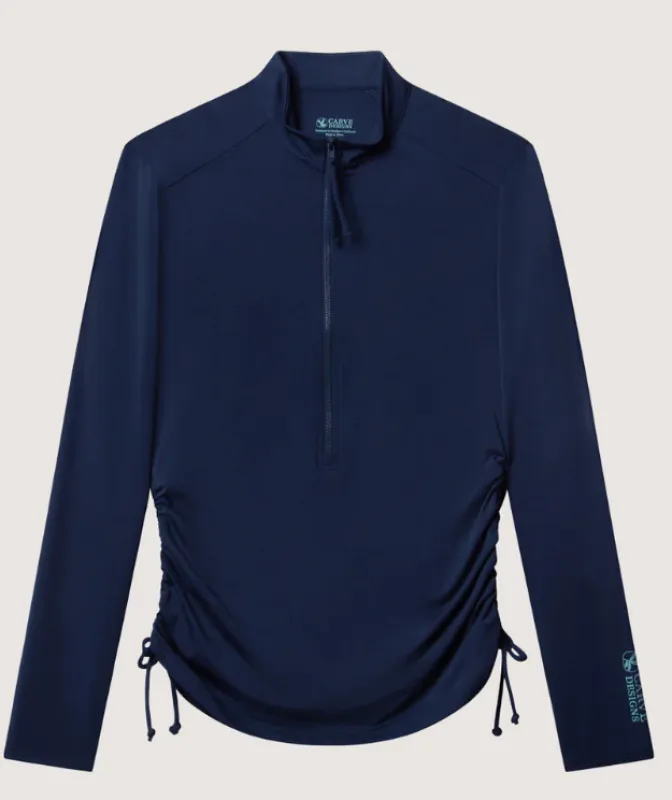 Carve Designs Women's Cruz Rashguard 1.5" Stand Up Collar 1/2 Front Zip Upf 50+ sold by Zulily