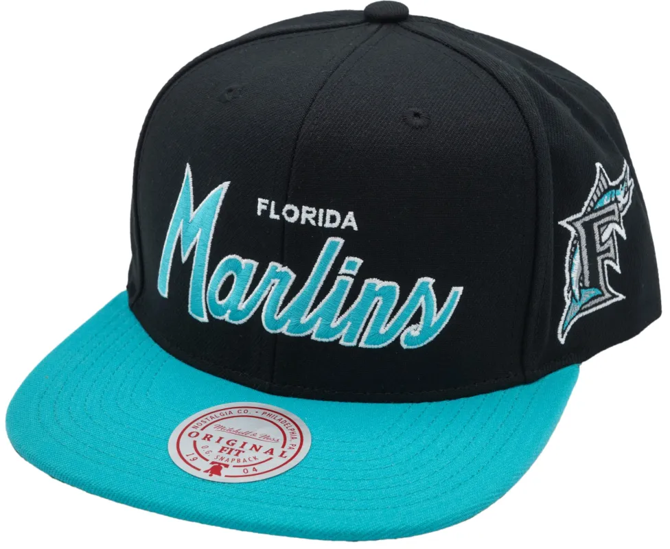 Mitchell & Ness Men's Mlb Evergreen Script Snapback Coop Marlins sold by Zulily