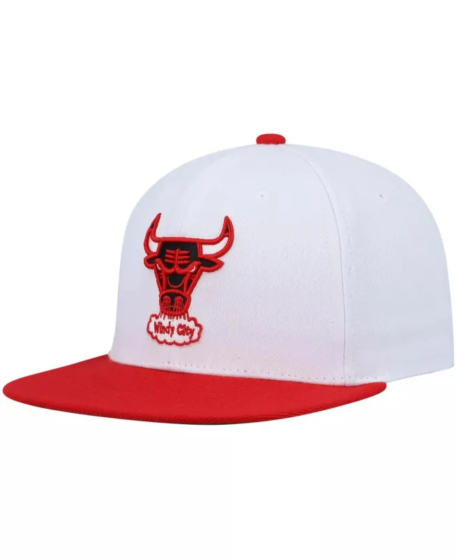 Mitchell & Ness Men's Nba Side Core 2.0 Snapback Hwc Bulls - White-Red sold by Zulily